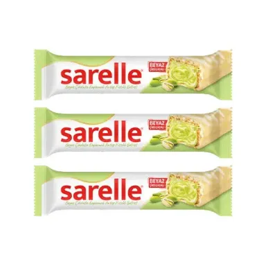 Sarelle Beyaz Çikolata Kaplı Antep Fıstıklı Gofret