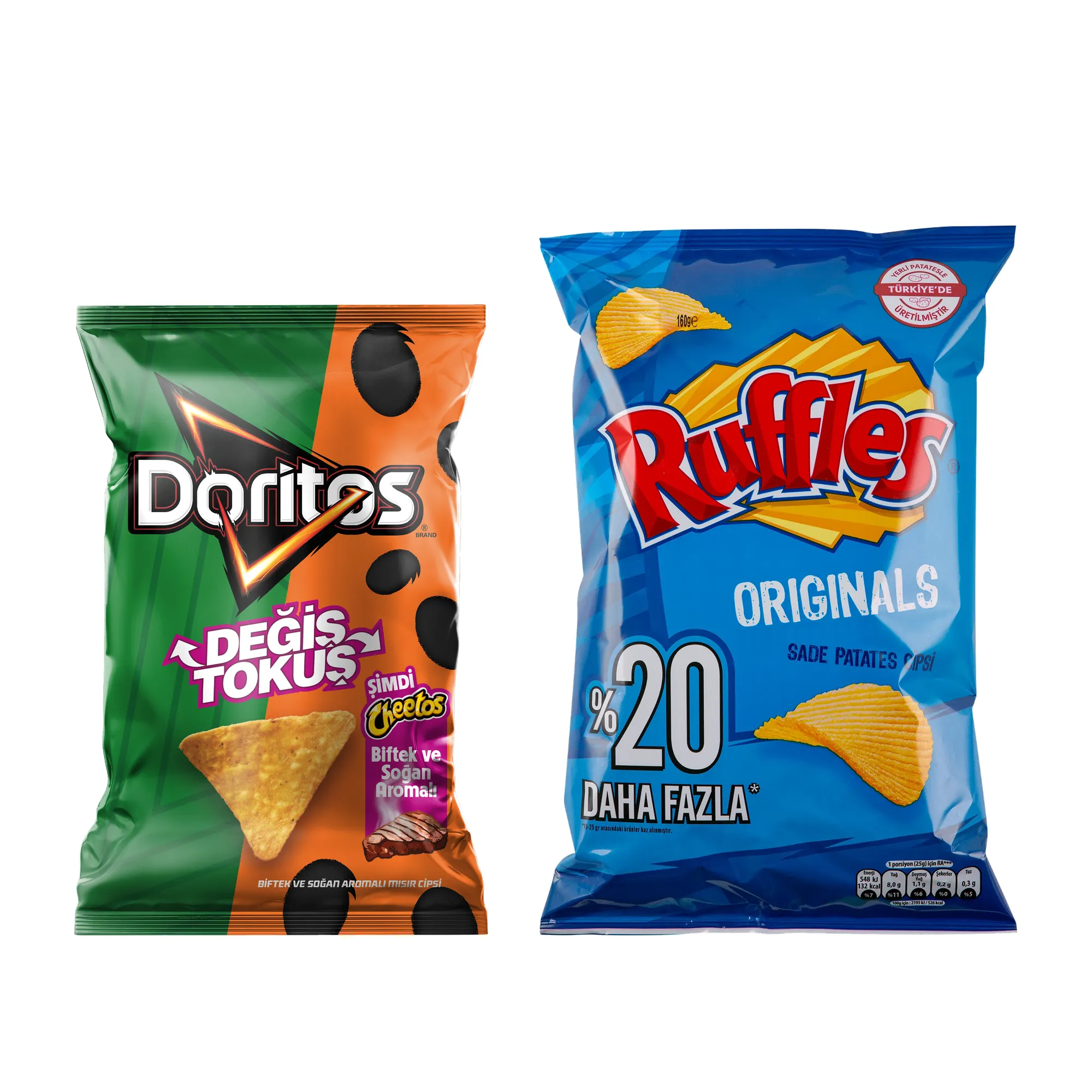 Doritos Değiş Tokuş Biftek Soğan Ve Ruffles Sade Cips