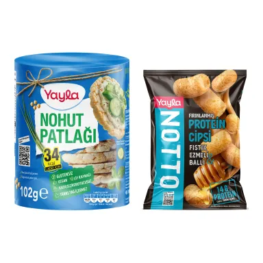 Yayla Nohut Patlağı & Notto Fıstık Ezmeli Ballı Protein Cipsi