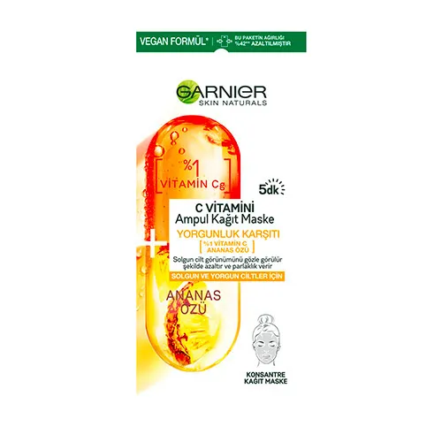 Garnier Vitamin C Ampül Serum Kağıt Yüz Maskesi
