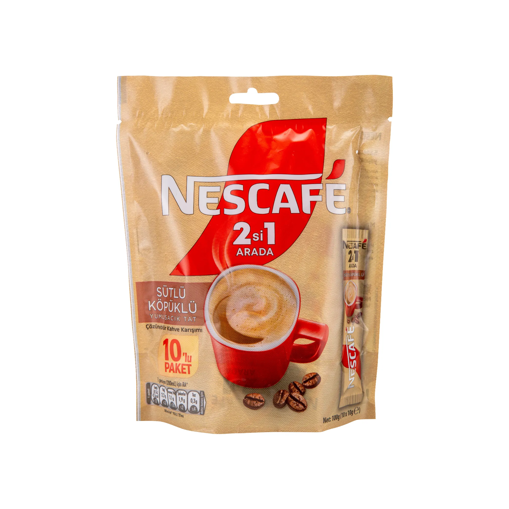 Nescafé 2si1 Arada Sütlü Köpüklü Çözünebilir Kahve 10x10g