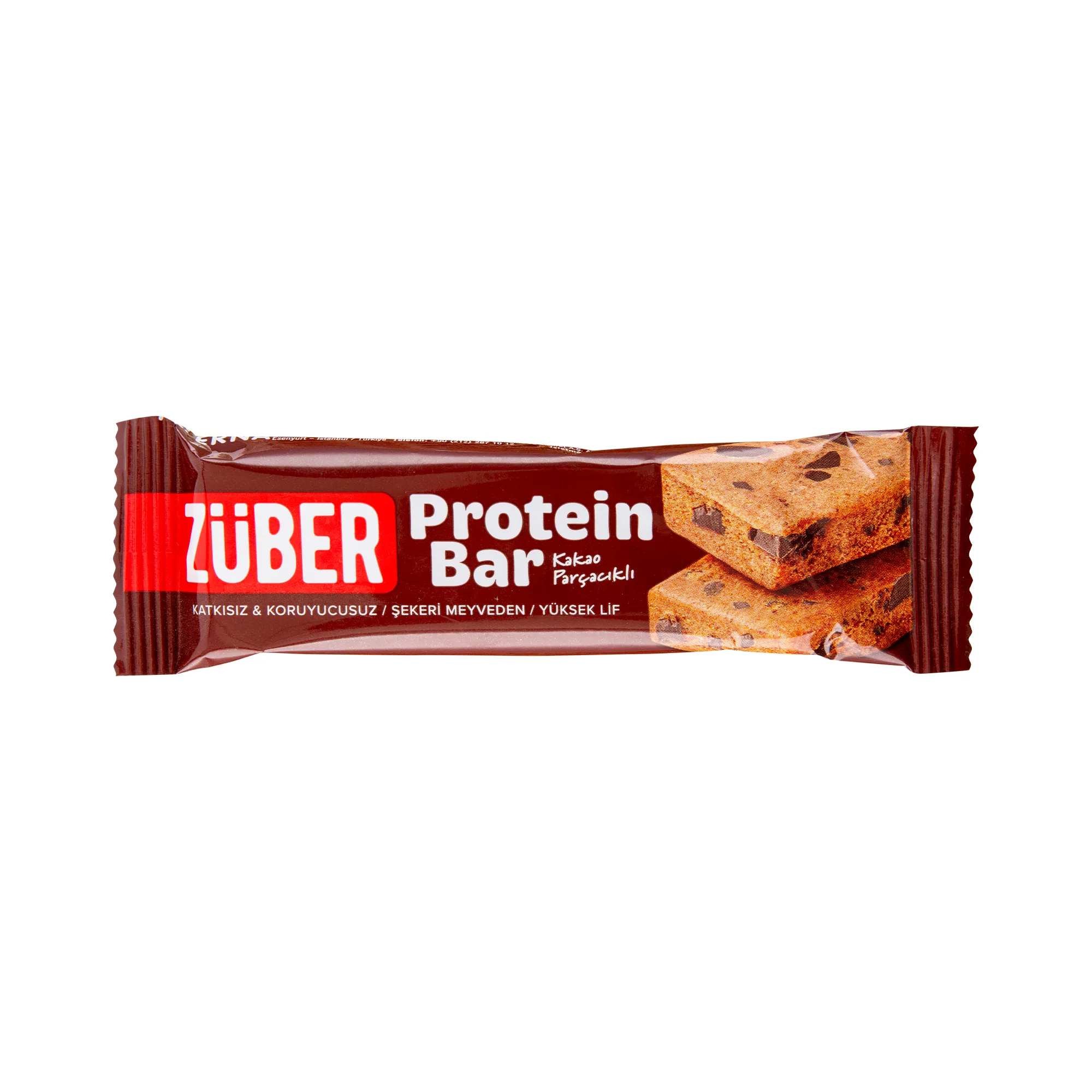 Züber Kakao Parçacıklı Protein Bar 