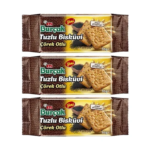 Eti Burçak Tuzlu Çörek Otlu Bisküvi