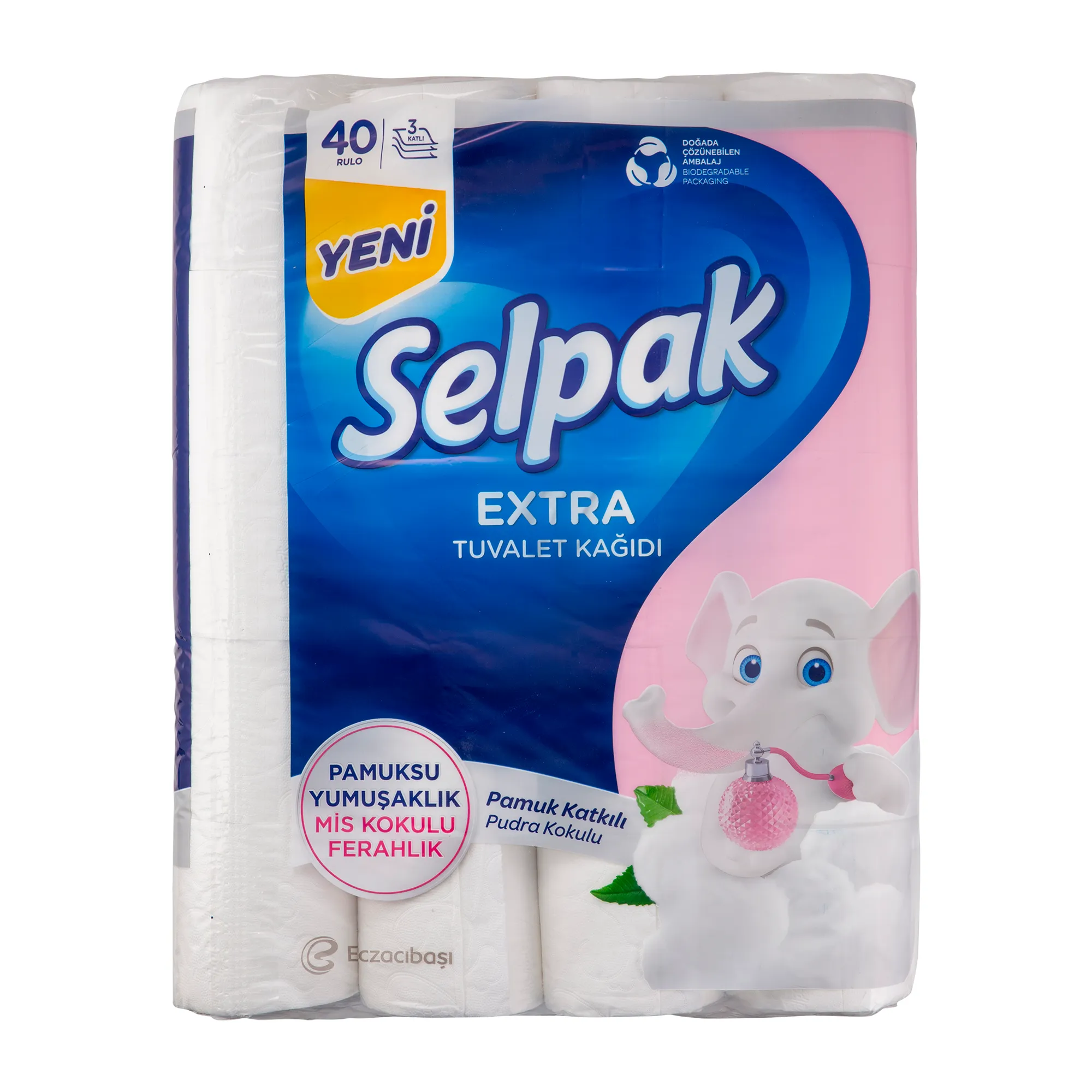 Selpak Extra Pamuk Katkılı ve Pudra Kokulu Tuvalet Kağıdı