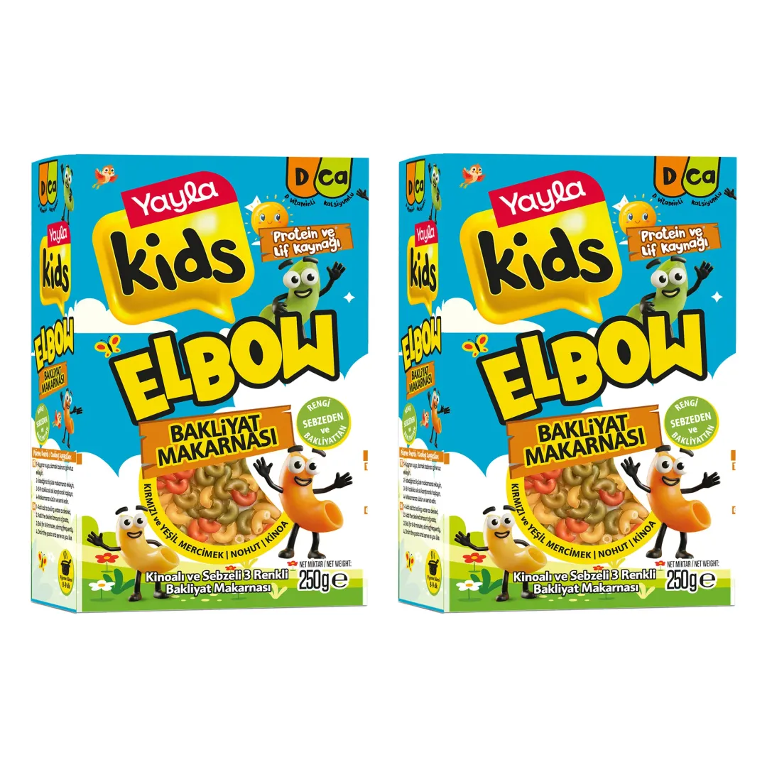 Yayla Kids 3 Renkli Elbow Bakliyat Makarnası
