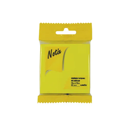 Notix Neon Sarı Yapışkanlı Not Kağıdı 75x75