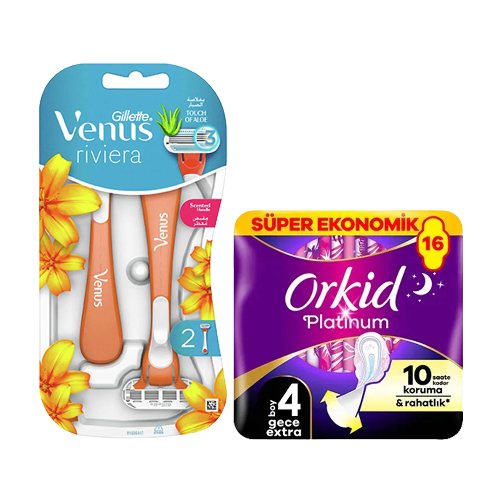 Orkid Platinum Gece Ekstra Hijyenik Ped Ve Gillette Venus Rivier