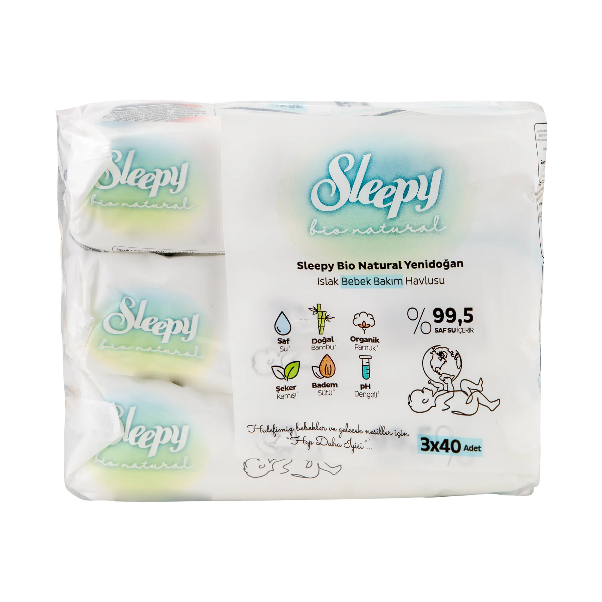 Sleepy Bio Natural Bebek Havlusu