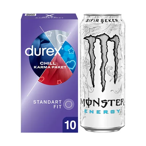 Monster Enerji İçeceği Şekersiz Ultra & Durex Chill Karma Paket Prezervatif