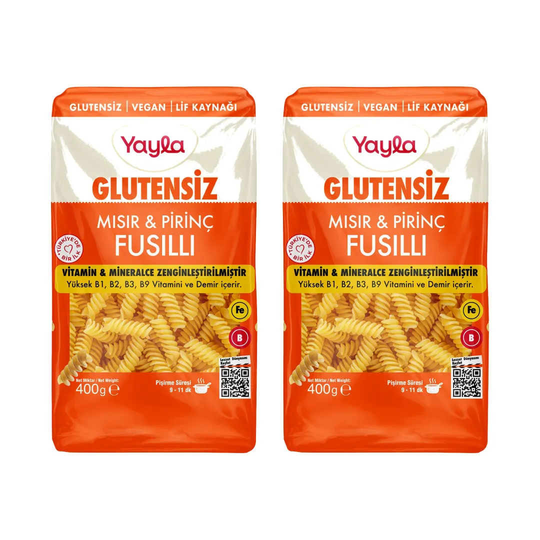 Yayla Glutensiz Zenginleştirilmiş Mısır Pirinç Fusilli