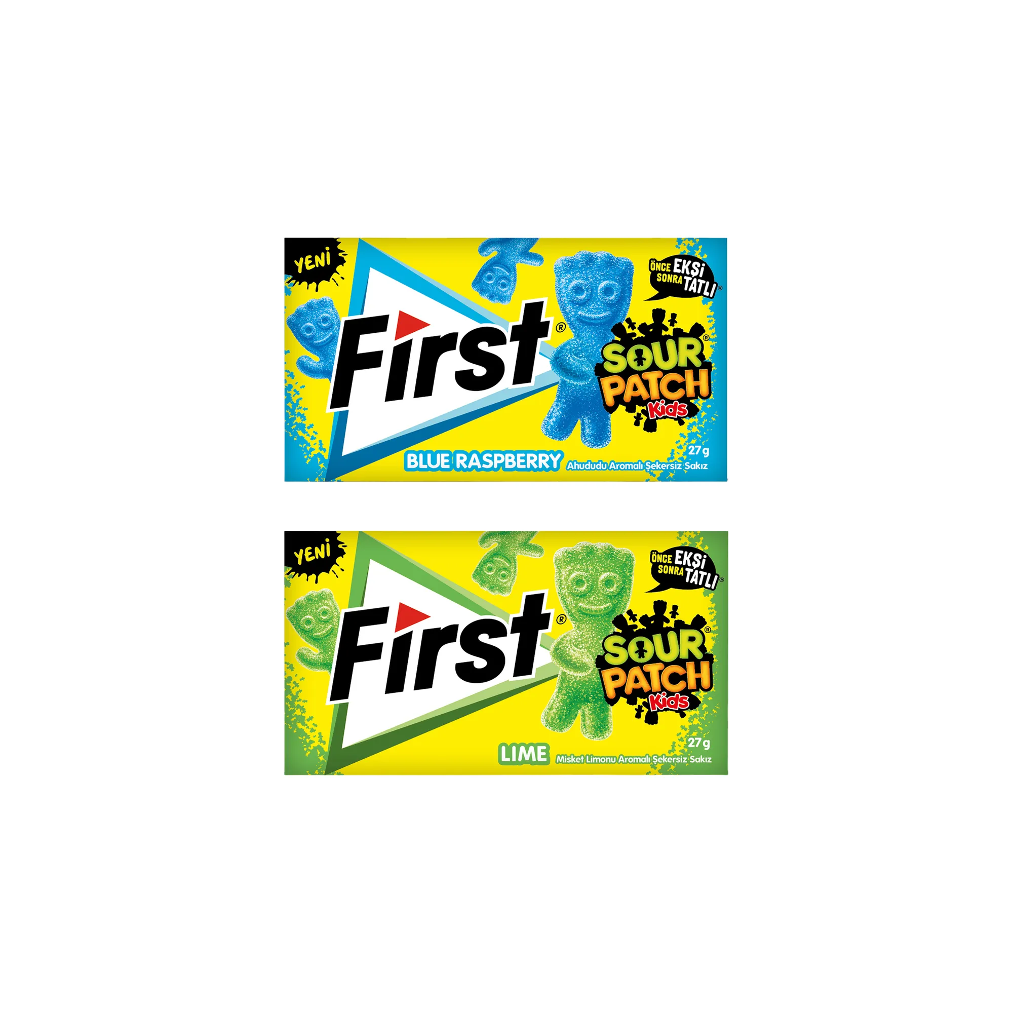 First Sour Patch Kids Ahududu Ve Misket Limonu Şekersiz Sakız