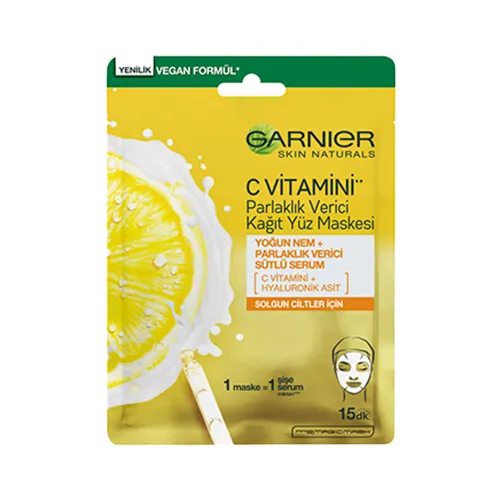 Garnier C Vitamini Parlaklık Verici Kağıt Yüz Maskesi