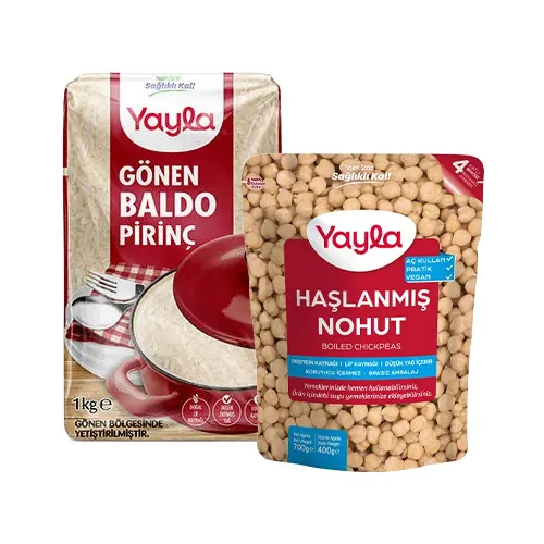 Yayla Haşlanmış Nohut ve Gönen Baldo Pirinç