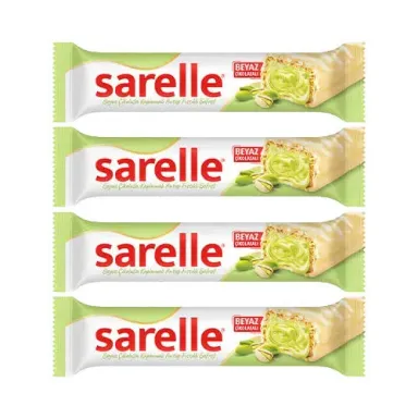 Sarelle Beyaz Çikolata Kaplı Antep Fıstıklı Gofret