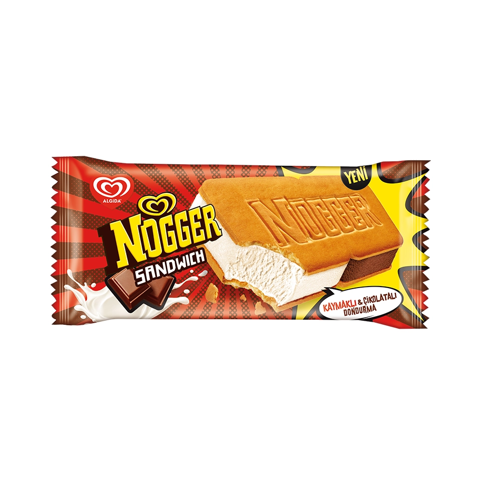 Algida Nogger Sandwich Çikolata Kaymak 145 ml