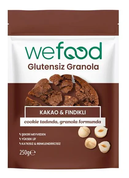 WeFood Glutensiz Kakao & Fındıklı Granola 250 Gr