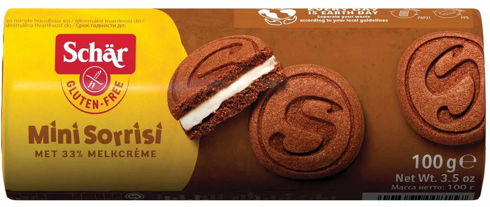 Schar Mini Sorrisi Glutensiz Kaymaklı Çikolatalı Bisküvi 100 Gr