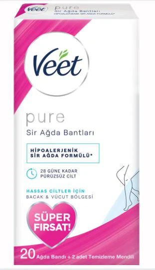Veet Easy-Gelwax Normal Ciltler İçin Soğuk Ağda Bandı 20'li