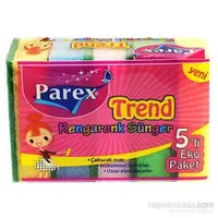 Parex Trend Rengarenk Düz Sünger 5'li