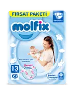 Molfix Bebek Bezi Beden:3 (4-9Kg) Midi 68 Adet