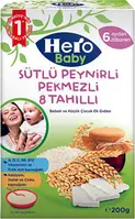 Hero Baby Sütlü Peynirli Pekmezli 8 Tahıllı Kaşık Maması 200 Gr