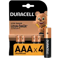 Duracell Alkalin AAA İnce Kalem Pil 4'lü