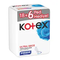 Kotex Ultra Kanatlı Gece Hijyenik Ped 22'li