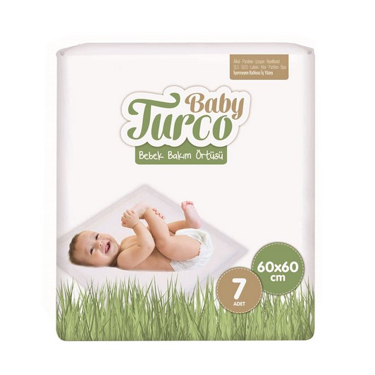 Baby Turco Bebek Bakım Örtüsü 60x60 7 li