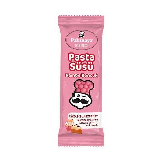 Pakmaya Pasta Süsü Pembe Boncuk 15 gr