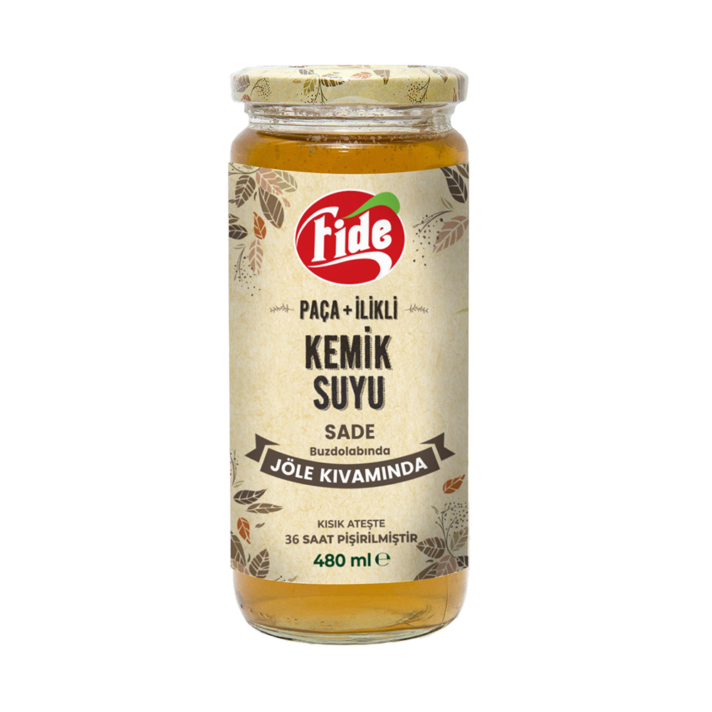 Fide Paçalı İlikli Jöle Kıvamında Sade Kemik Suyu  480 ml