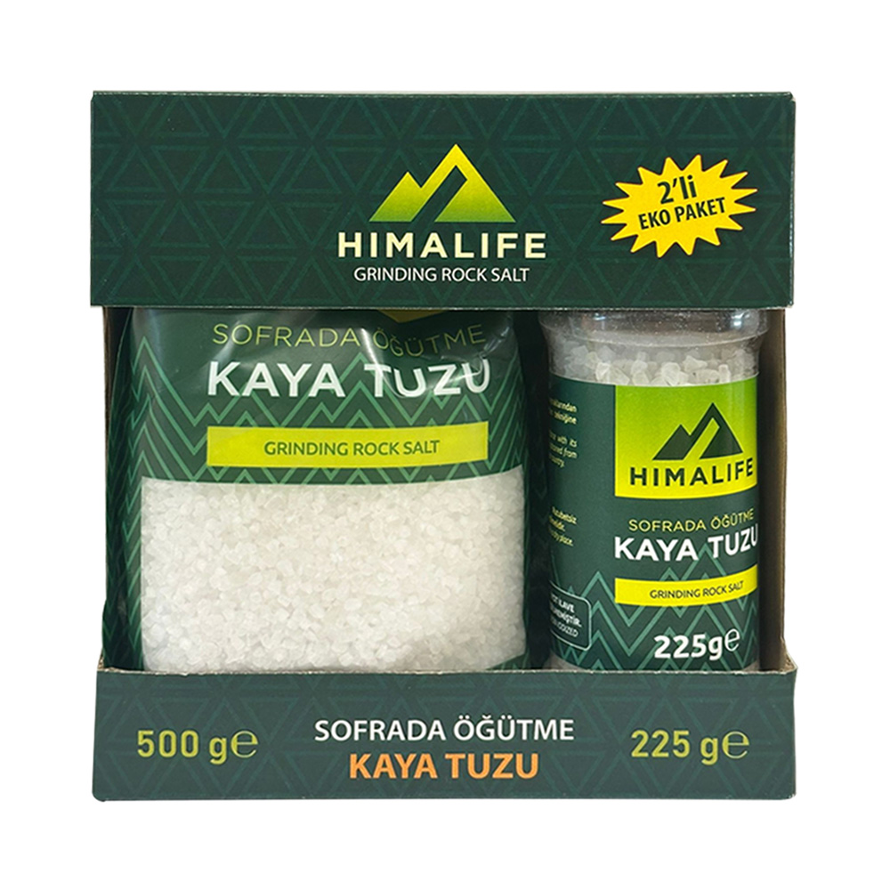 Himalife Sofrada Öğütme Kaya Tuzu 500 gr + Öğütme Kaya Tuzu 225 gr