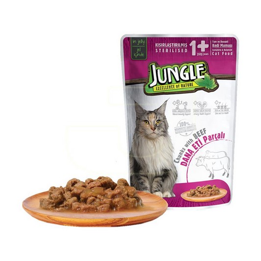 Jungle Dana Etli Pouch Kısır Kedi Maması 100 gr