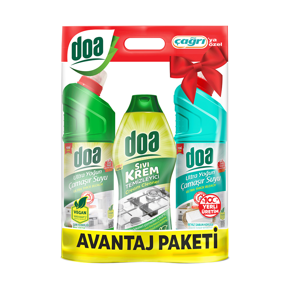 Doa Ultra Çamaşır Suyu Çam 2x750 ml+Sıvı Krem 750 ml Limon