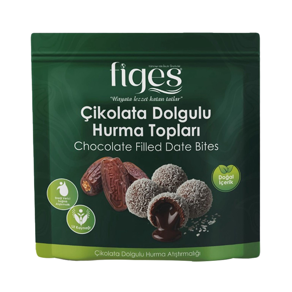 Figes Hurma Topları Çikolata Dolgulu 100 gr