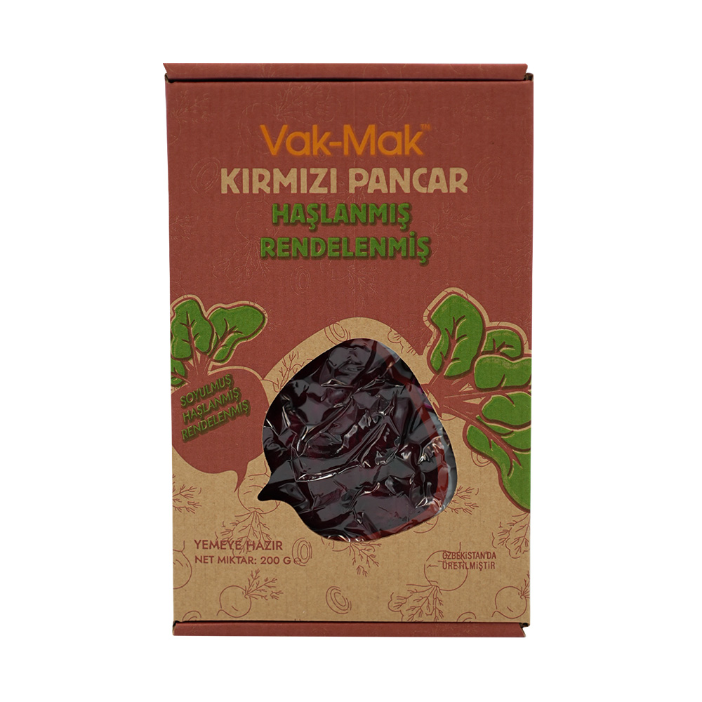 VAKMAK RENDELENMİŞ KIRMIZI PANCAR HAŞLANMIŞ YEMEYE HAZIR 200 GR.