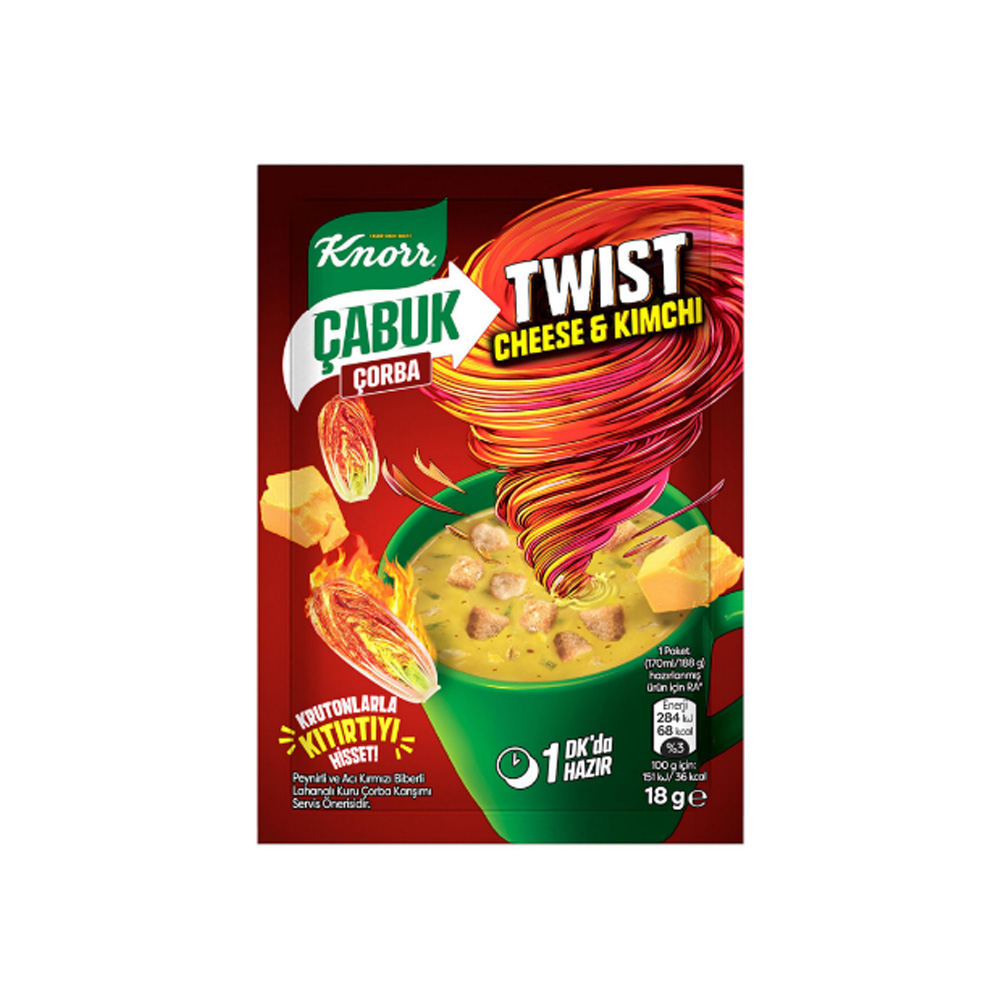 Knorr Çabuk Çorba Cas Cheesy Kimchi 18 gr