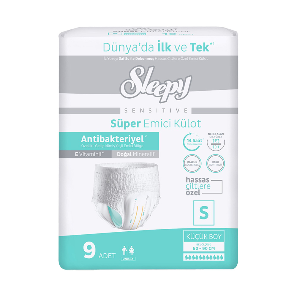 Sleepy Sensitive Süper Emici Külot Bez Küçük 9 lı