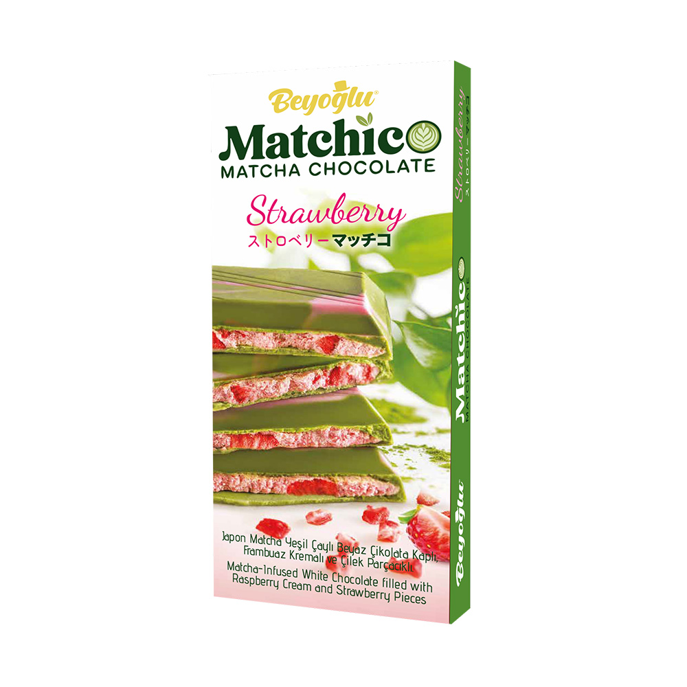 Beyoğlu Matchico Çilek Parçacıklı Matcha Çikolata 95 gr