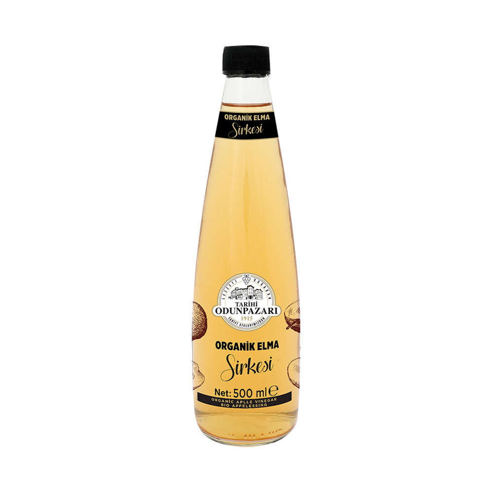 Tarihi Odun Pazarı Organik Elma Sirkesi Cam 500 ml