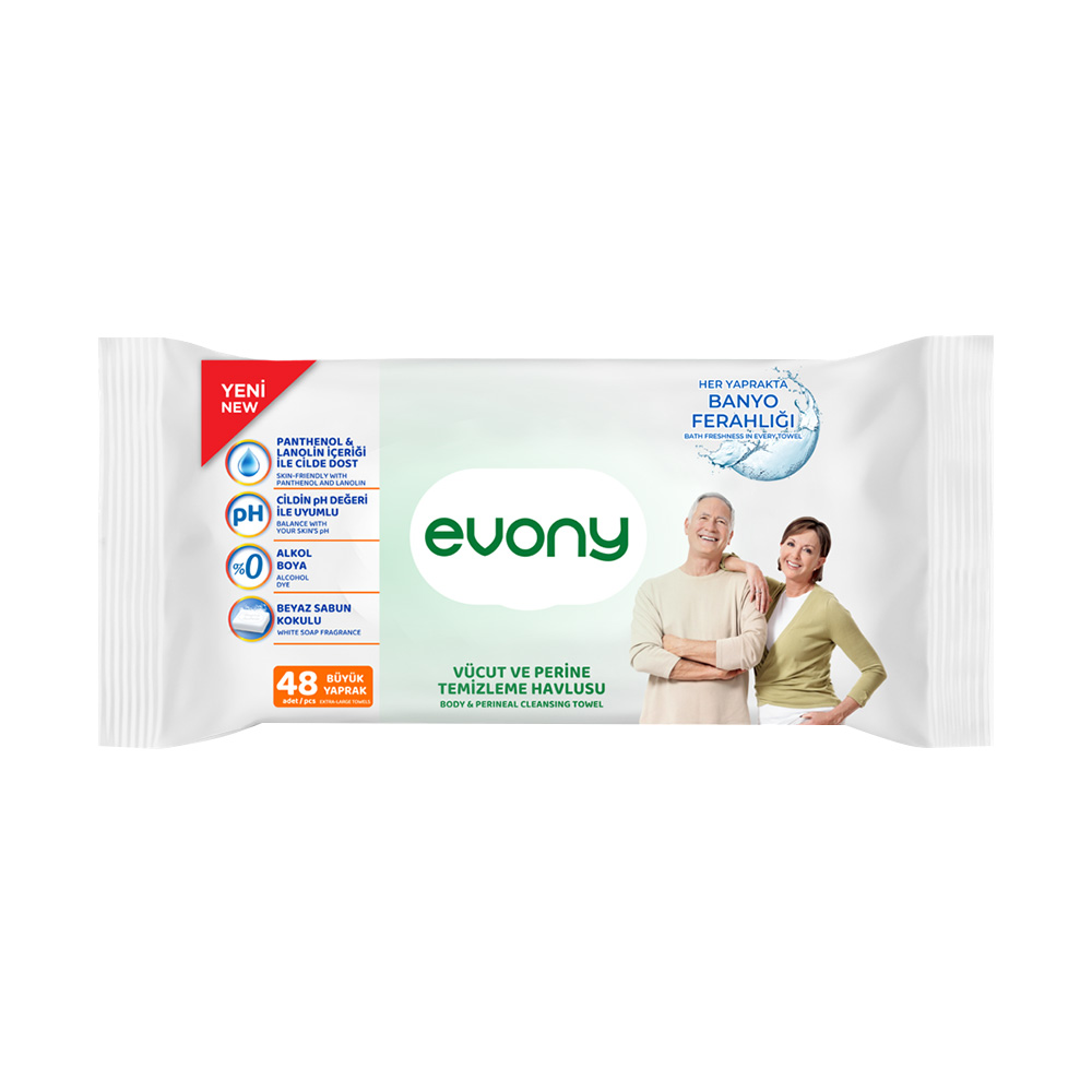 Evony Vücut Ve Perine Temizleme Havlusu 48 li