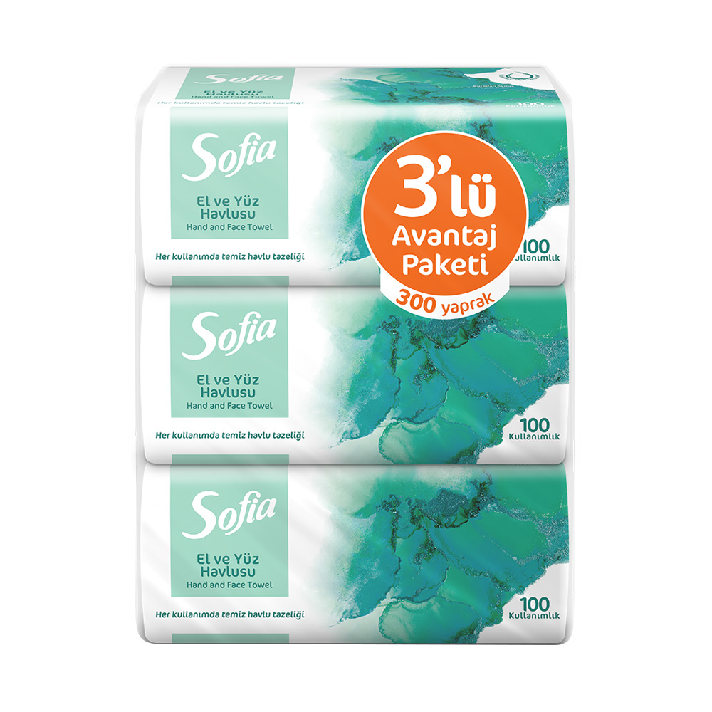 Sofia El&Yüz Havlusu 3x100 lü