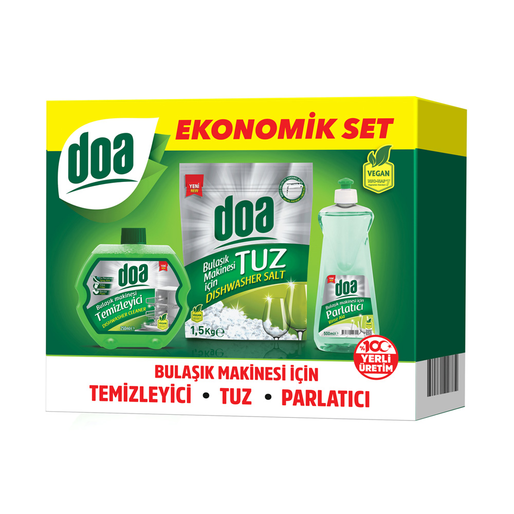 Doa Bulaşık Makinesi Temizleme Seti ( Parlatıcı-Tuz-Temizleyici )