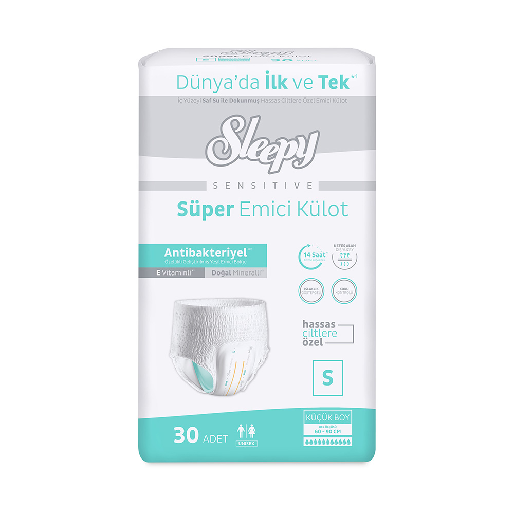 Sleepy Sensitive İkiz SüperEmici Külot Bez Küçük 30 lu