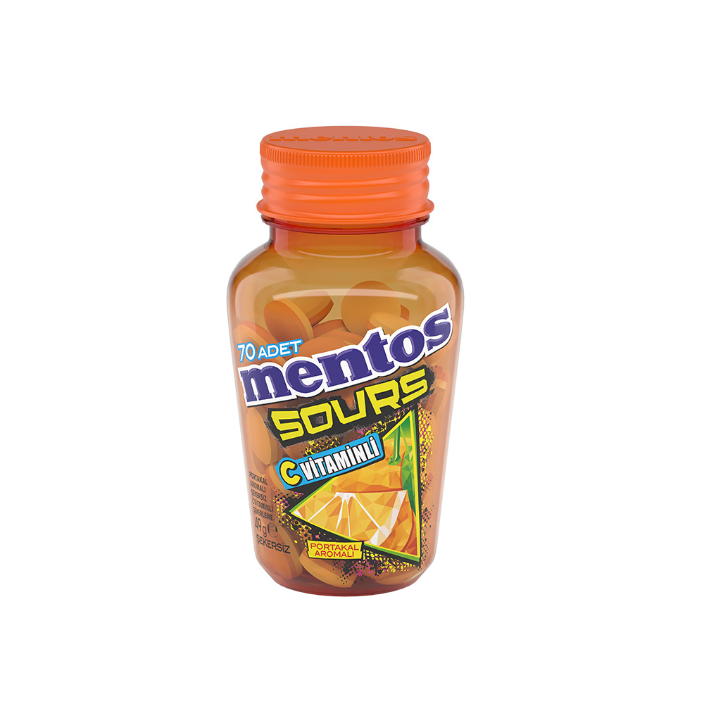 Mentos Sours Mint Portakal 49 gr