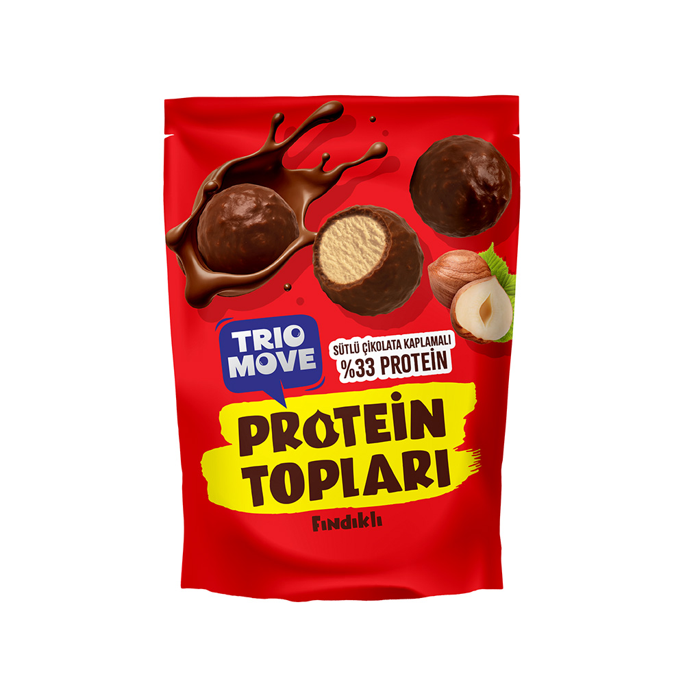Trio Move Sütlü Çikolatalı Kaplı Fındıklı %33 Protein Topu 72 gr