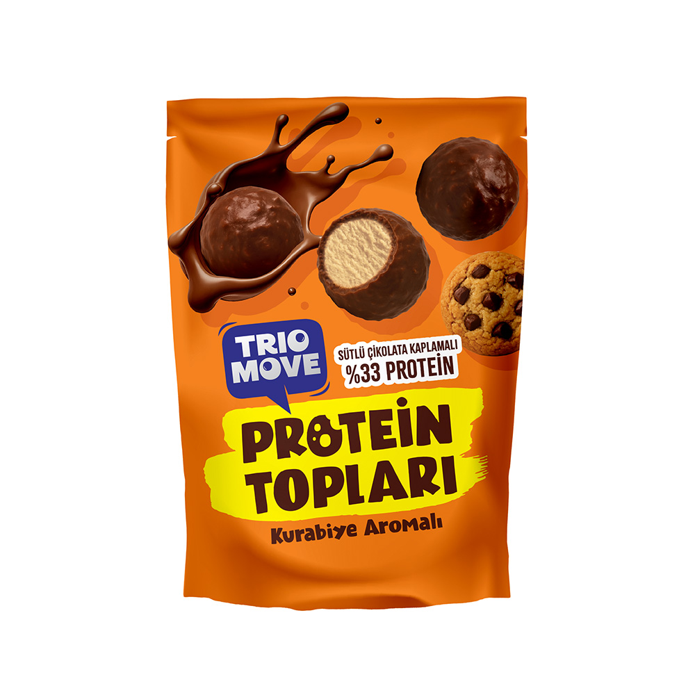 Trio Move Sütlü Çikolatalı Kaplı Kurabiye Aromalı %33 Protein Topu 72 gr