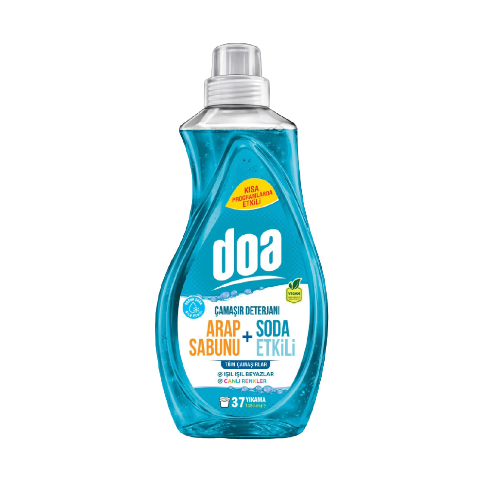 Doa Sıvı Çamaşır Deterjanı Hızlı Yıkama Arap Sabunu&Soda Etkili 1480 ml
