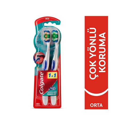 Colgate 360 Komple Ağız Temizliği Çok Yönlü Koruma Orta Diş Fırçası