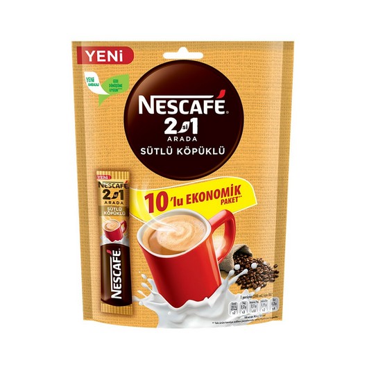 Nescafe 2'si 1 Arada Sütlü Köpüklü 10 Lu 10 gr