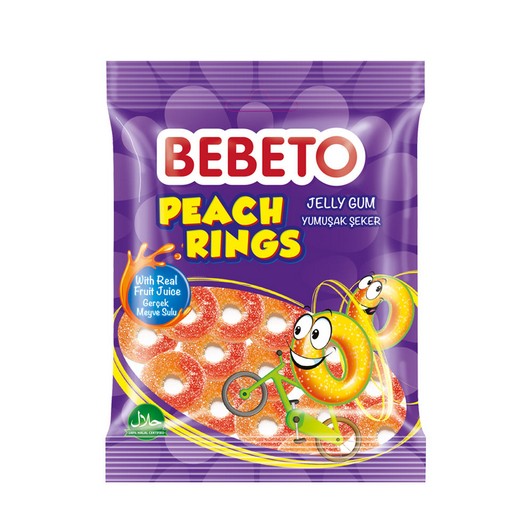 Bebeto Jelly Peach Rings 80 gr